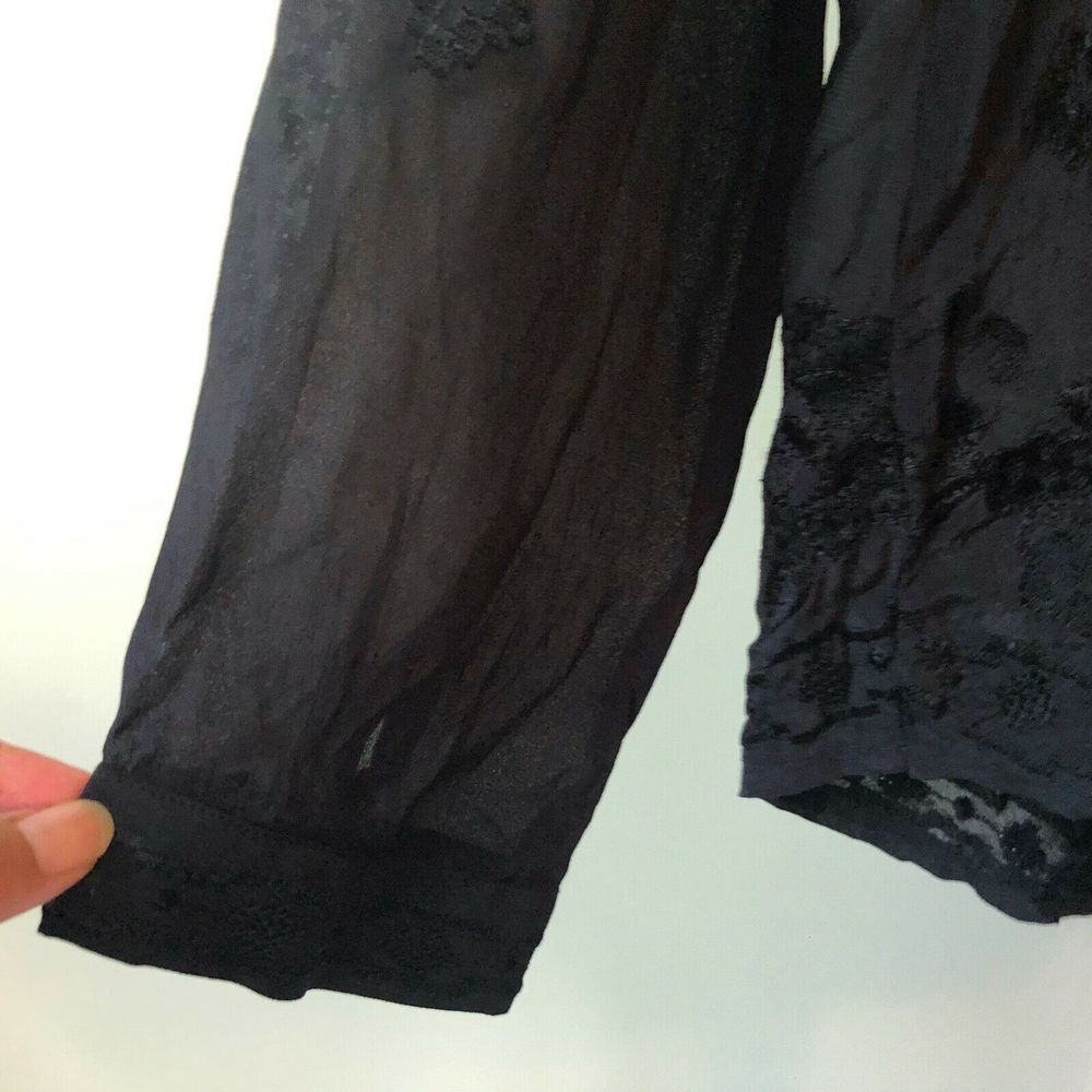 Velvet Graham Spencer Silk Sheer Blouse - Picture 6 of 9